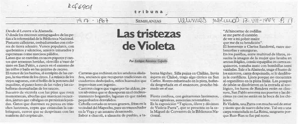 Las tristezas de Violeta  [artículo] Enrique Ramírez Capello.