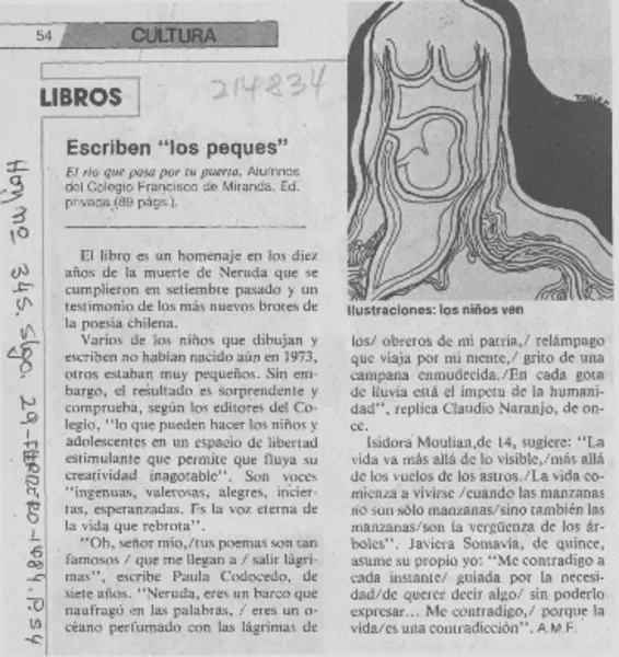 Escriben "los peques"  [artículo] A. M. F.