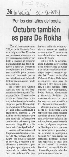 Octubre también es para de Rokha  [artículo].
