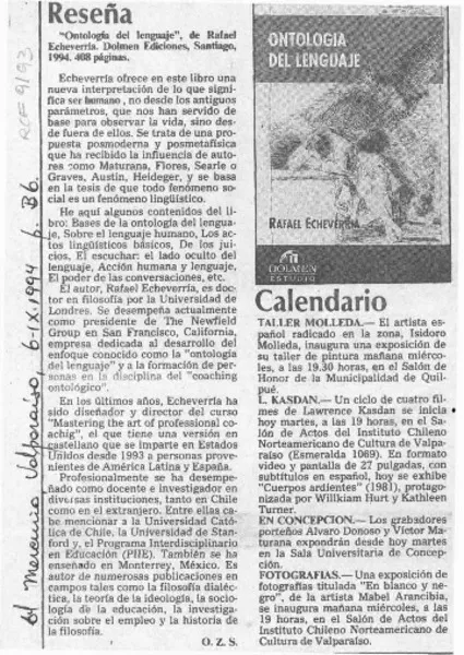Reseña  [artículo] O. Z. S.