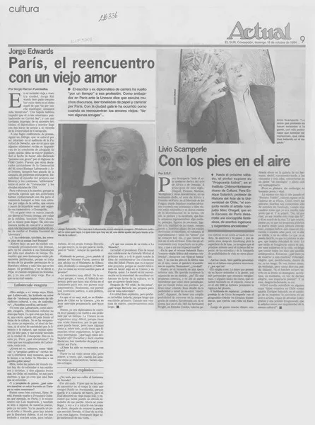 París, el reencuentro con un viejo amor [entrevista] [artículo] : Sergio Ramón Fuentealba.
