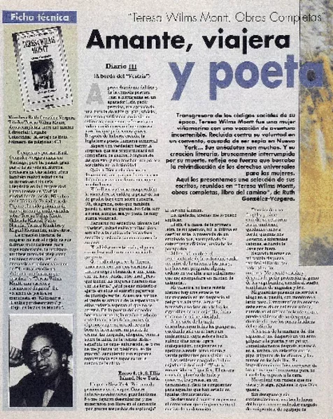 Amante, viajera y poeta  [artículo].