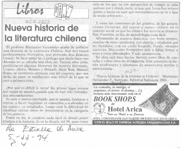 Nueva historia de la literatura chilena  [artículo].