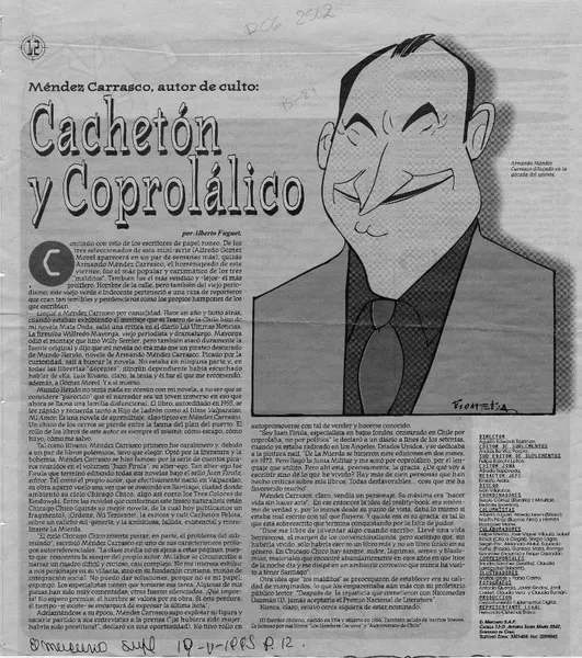 Cachetón y coprolálico  [artículo] Alberto Fuguet.