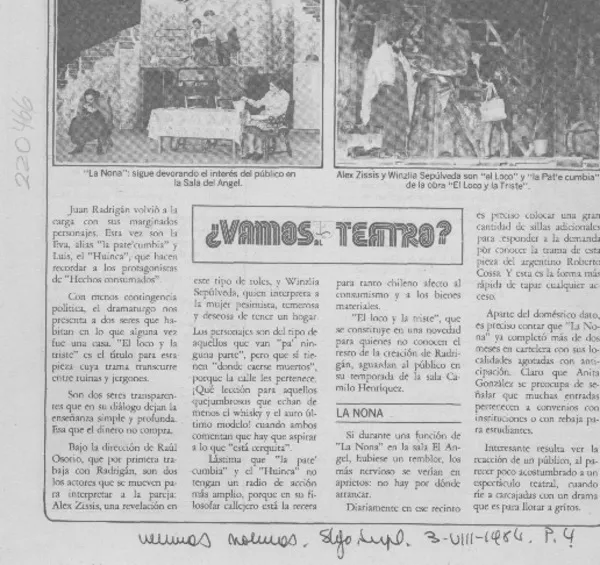 Vamos al teatro?  [artículo].