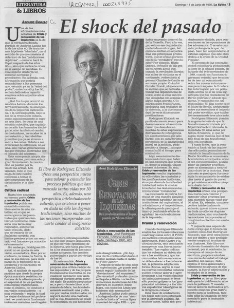 El shock del pasado  [artículo] Ascanio Cavallo.