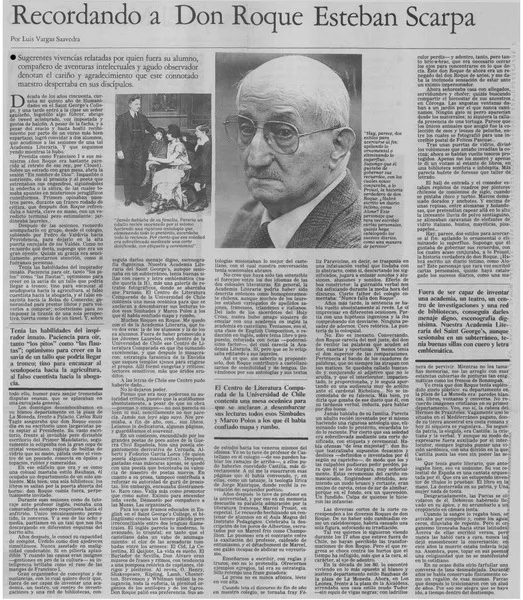 Recordando a Don Roque Esteban Scarpa  [artículo] Luis Vargas Saavedra.