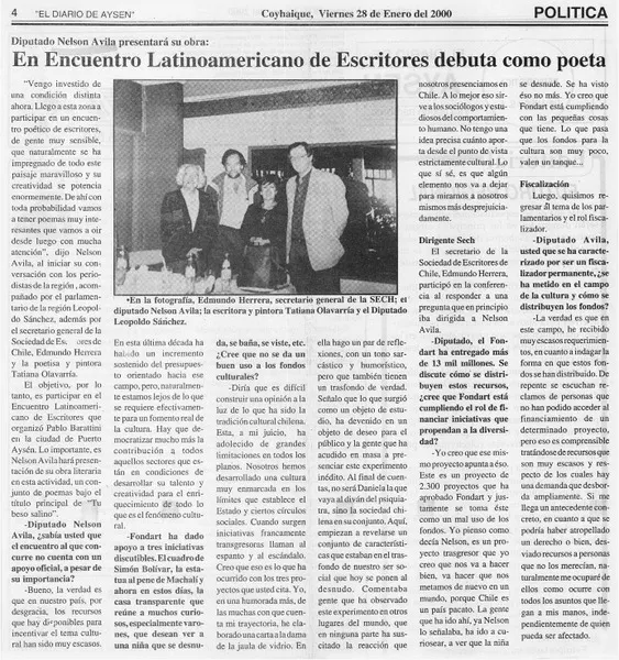 En encuentro latinoamericano de escritores debuta como poeta  [artículo]