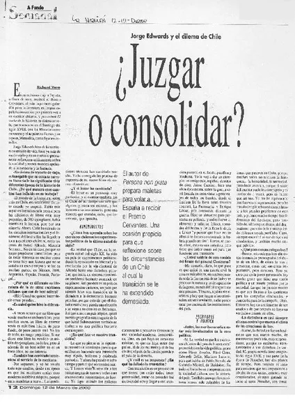 Juzgar o consolidar?  [artículo] Richard Vera