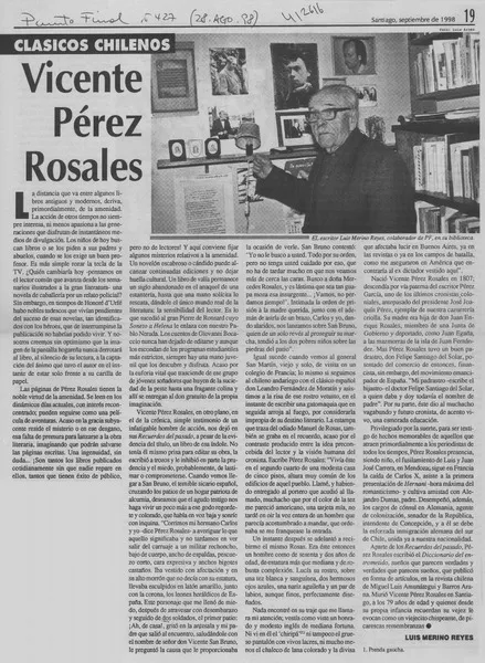 Vicente Pérez Rosales  [artículo] Luis Merino Reyes