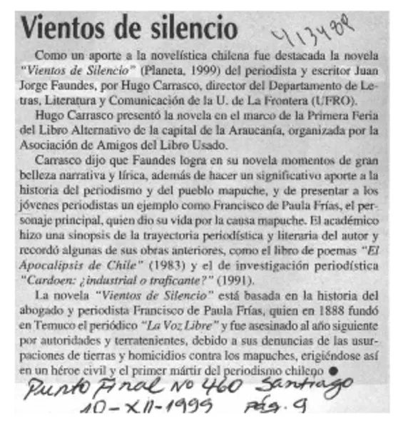 Vientos de silencio  [artículo]