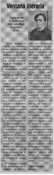 Ventana literaria  [artículo] Miguel Ramírez