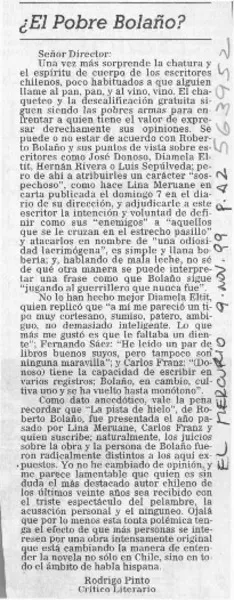¿El pobre Bolaño?  [artículo]