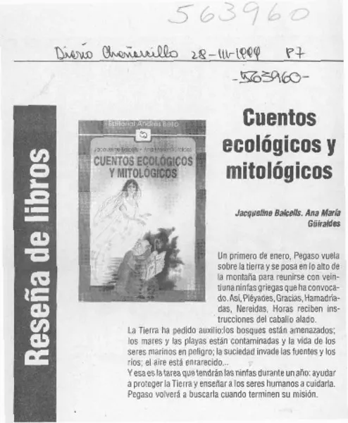 Cuentos ecológicos y mitológicos  [artículo]