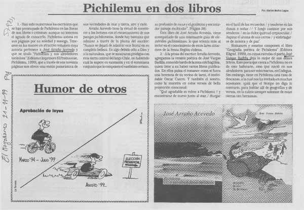 Pichilemu en dos libros  [artículo] Marino Muñoz Lagos