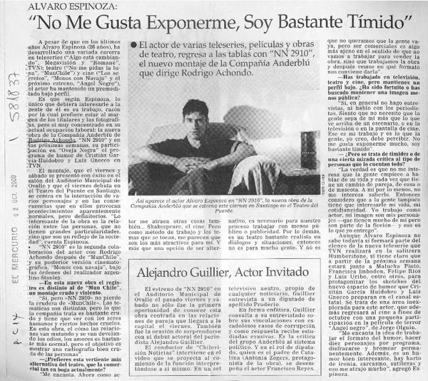 "No me gusta exponerme, soy bastante tímido"  [artículo]