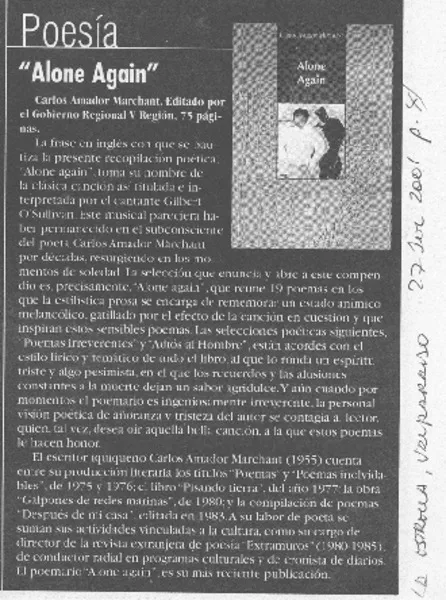 "Alone again".  [artículo]