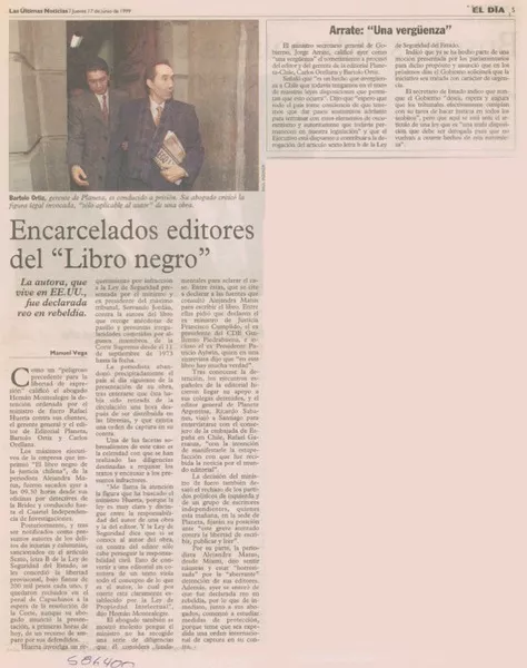 Encarcelados editores del "Libro negro"  [artículo] Manuel Vega