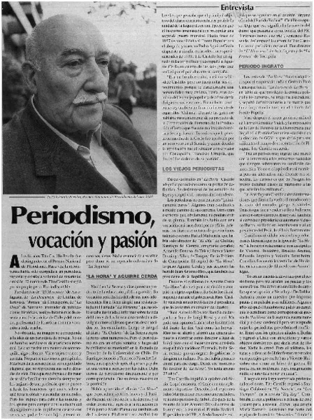 Periodismo, vocación y pasión  [artículo] Luis Alberto Mansilla