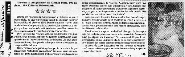 Poemas & antipoemas  [artículo] I. Q.