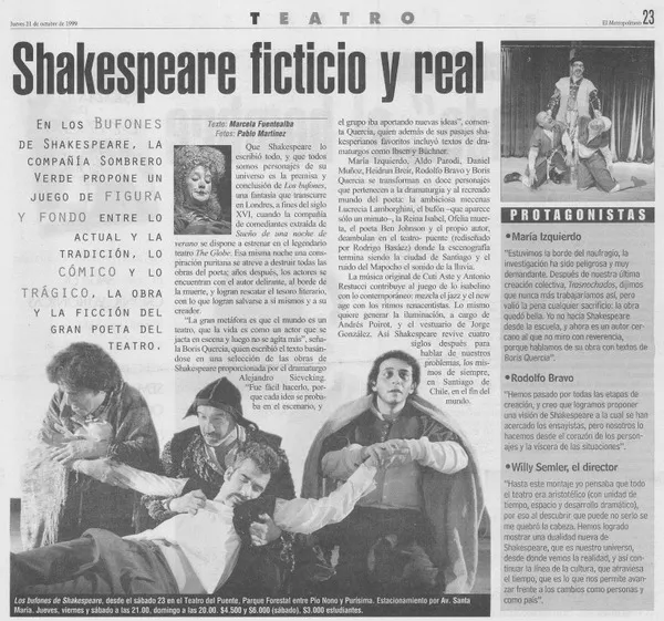 Shakespeare ficticio y real  [artículo] Marcela Fuentealba