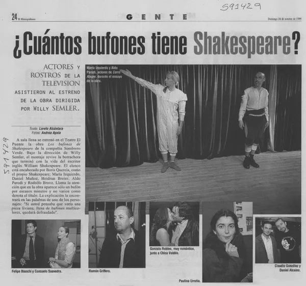 ¿Cuántos bufones tiene Shakespeare?  [artículo] Loreto Alcántara