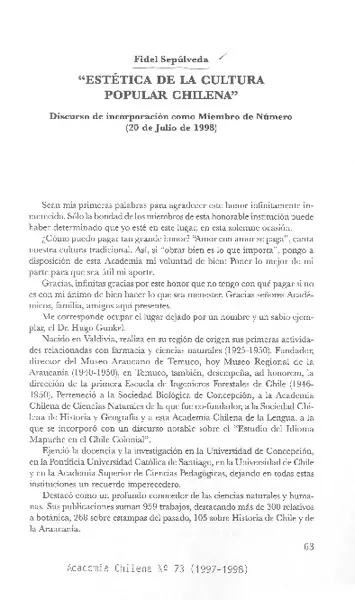 "Estética de la cultura popular chilena"  [artículo]