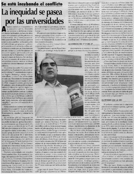 La inequidad se pasea por las universidades  [artículo] Hernán Soto