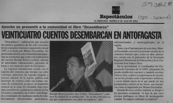 Veinticuatro cuentos desembarcan en Antofagasta  [artículo].