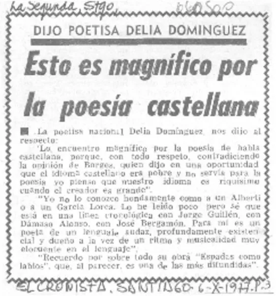 Esto es magnífico por la poesía castellana.  [artículo]