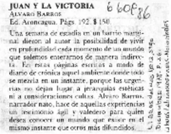 Juan y la Victoria.  [artículo]