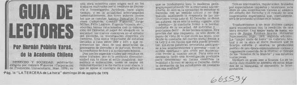 Guía de lectores  [artículo] Hernán Poblete Varas.