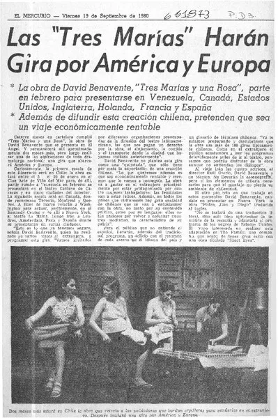 Las "Tres Marías" harán gira por América y Europa.  [artículo]