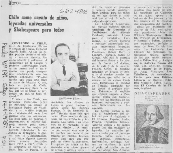 Chile como cuento de niños, leyendas universales y Shakespeare para todos.  [artículo]