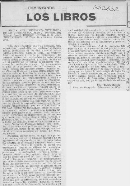 Hacia una enseñanza vitalizada de las ciencias sociales  [artículo] Elier Tabilo Buzeta.