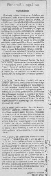 Fichero bibliográfico  [artículo] Carlos René Ibacache.