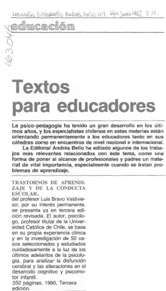 Textos para educadores.  [artículo]