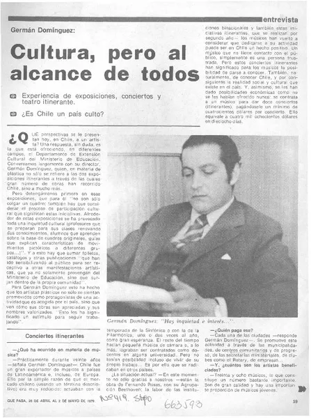 Cultura, pero al alcance de todos [entrevista] [artículo] : Lillian Calm.