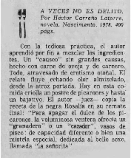 A veces no es delito  [artículo] Cándido.