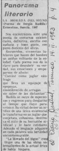 La morada del signo.  [artículo]