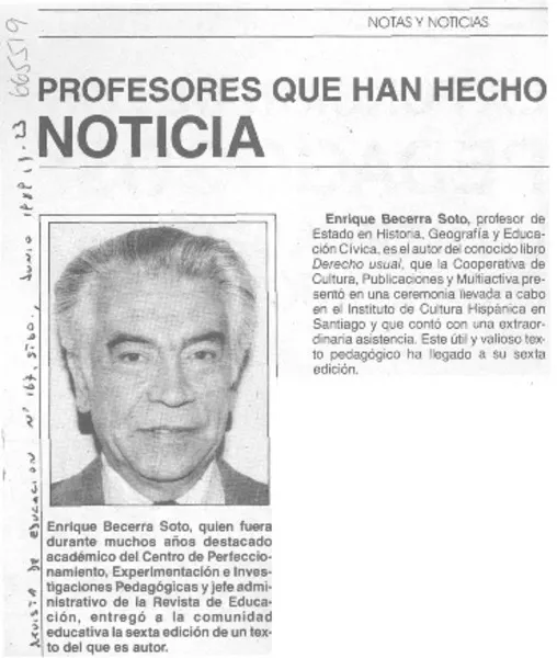 Profesores que han hecho noticia.  [artículo]
