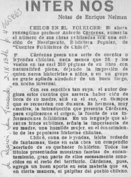 Inter nos  [artículo] Enrique Neiman.