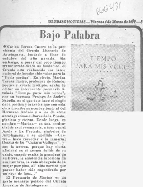 Bajo palabra.  [artículo]