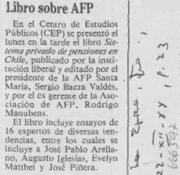 Libro sobre AFP.  [artículo]