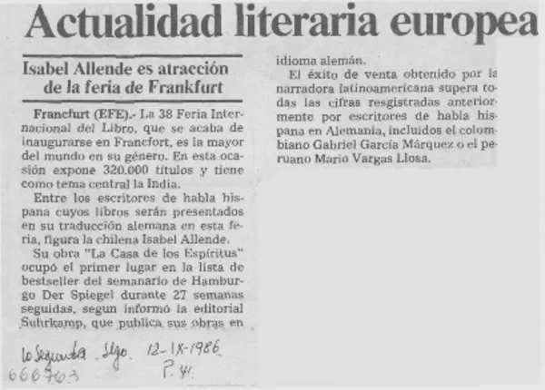 Actualidad literaria europea.  [artículo]