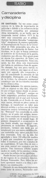 Camaradería y disciplina.  [artículo]