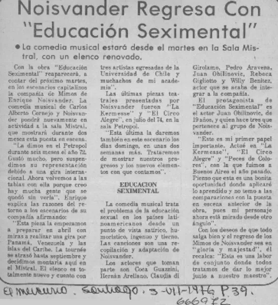 Noisvander regresa con "Educación seximental".  [artículo]