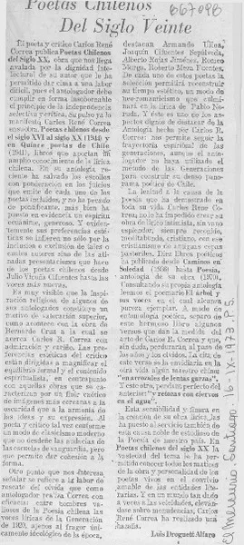 Poetas chilenos del siglo veinte  [artículo] Luis Droguett Alfaro.