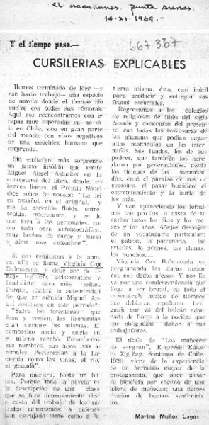 Cursilerias explicables  [artículo] Marino Muñoz Lagos.