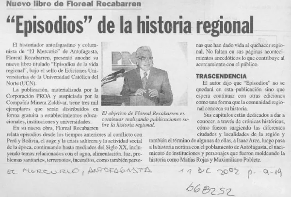 Episodios" de la historia regional  [artículo]